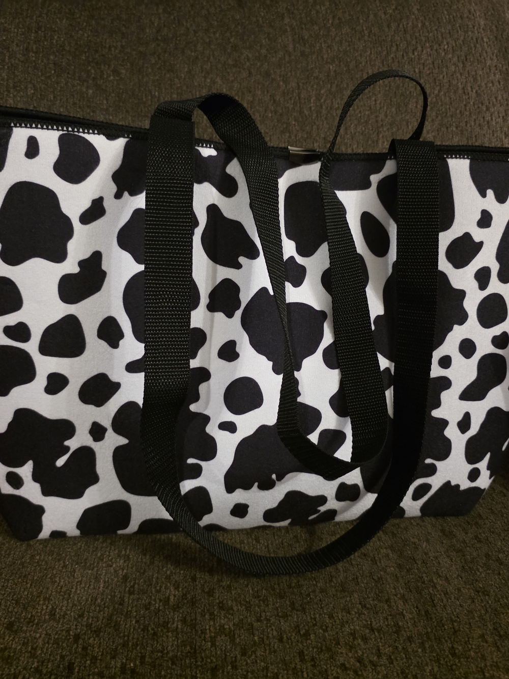 Black & White Cow Print Tote Bag - Women's Fashion Tote